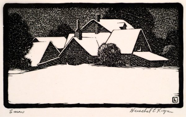 Herschel C. Logan, Snow, 1930, Woodcut, Wichita Art Museum, Gift of Samuel H. and Martha F. Logan, 2005.13.54