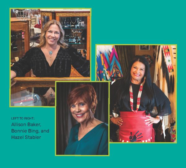 Graphic for Friends of WAM Art on a Monday: Wichita Fashionistas with photos of Allison Baker, Bonnie Bing and Hazel Stabler