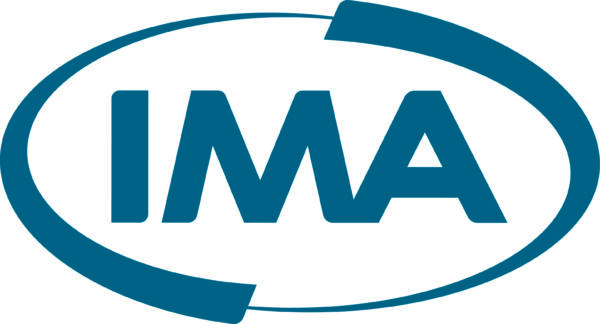 Logo with the words IMA in blue circled with a blue circle