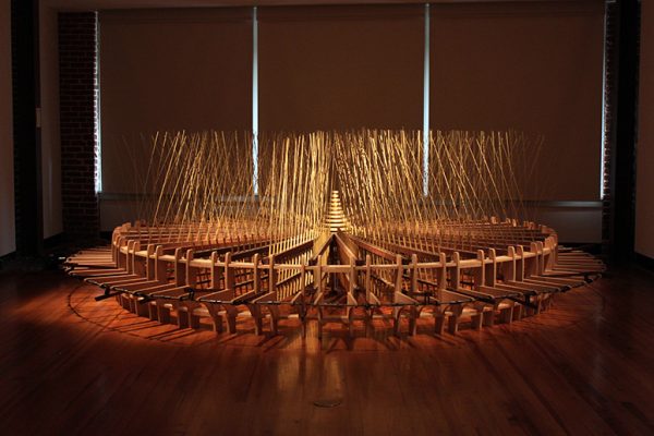 Wood sculpture by John Douglas Powers.