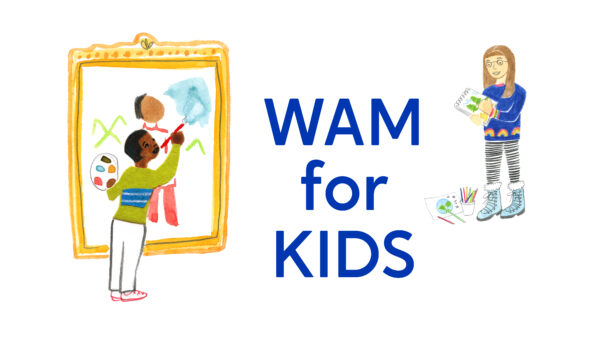 Drawing of children painting and drawing