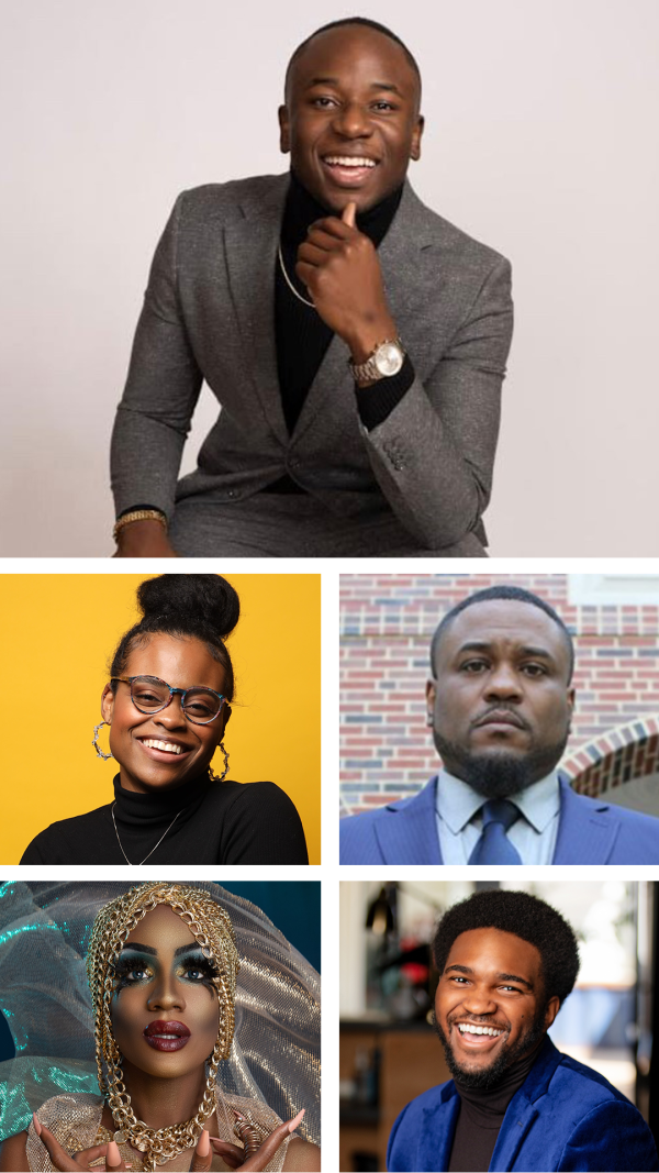 Grid of Fayola Oyatayo (emcee) below are Paris Cunningham, Kevin Harrison, Imani KO Koture and Sheldon Mba