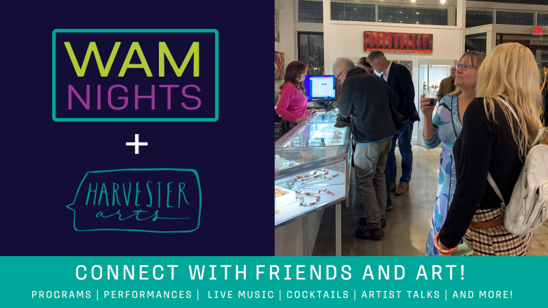 WAM Nights graphic of mingling people